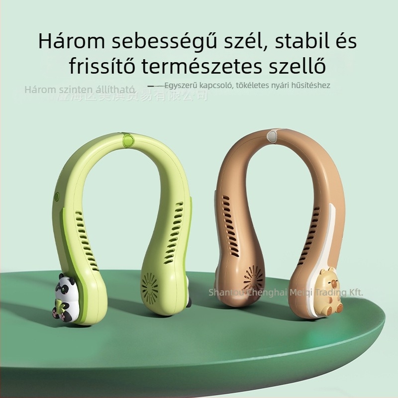 Nyakba akasztható blade-mentes ventilátor, beépített akkumulátorral, USB-töltéssel, 3 sebességgel, alacsony zajszinttel, hordozható kültéri ventilátor