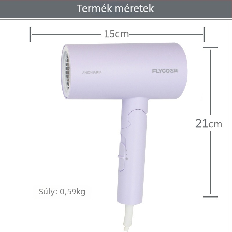 FH6277 hajszárító összecsukható markolattal, Brushed DC motor, 1800W, 220V, koncentrátorfej