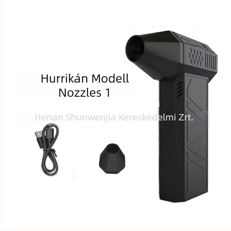 Hordozható turbineres hajszárító 13W, brushless motor, újratölthető lítium akkumulátor, 5V 1.5A