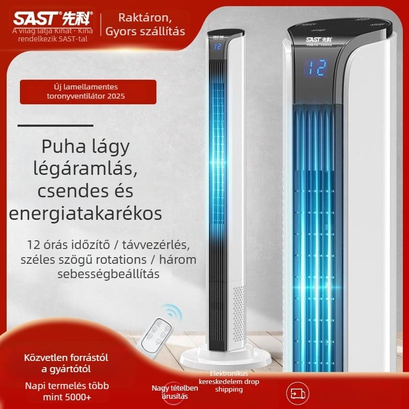 Toronyventilátor távirányítóval, időzítő több mint 8 óra, 60W, 220V