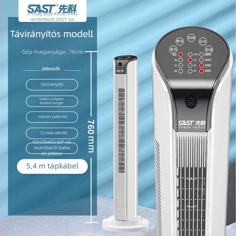 Toronyventilátor távirányítóval, időzítő több mint 8 óra, 60W, 220V