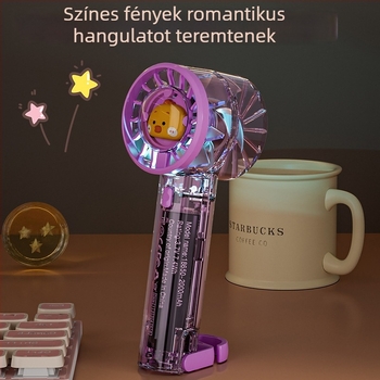 Kézi bladeless ventilátor jégpakolásos hűtéssel, 3 sebesség, beépített lítium akkumulátor 2000–4000 mAh, üzemidő 3–6 óra
