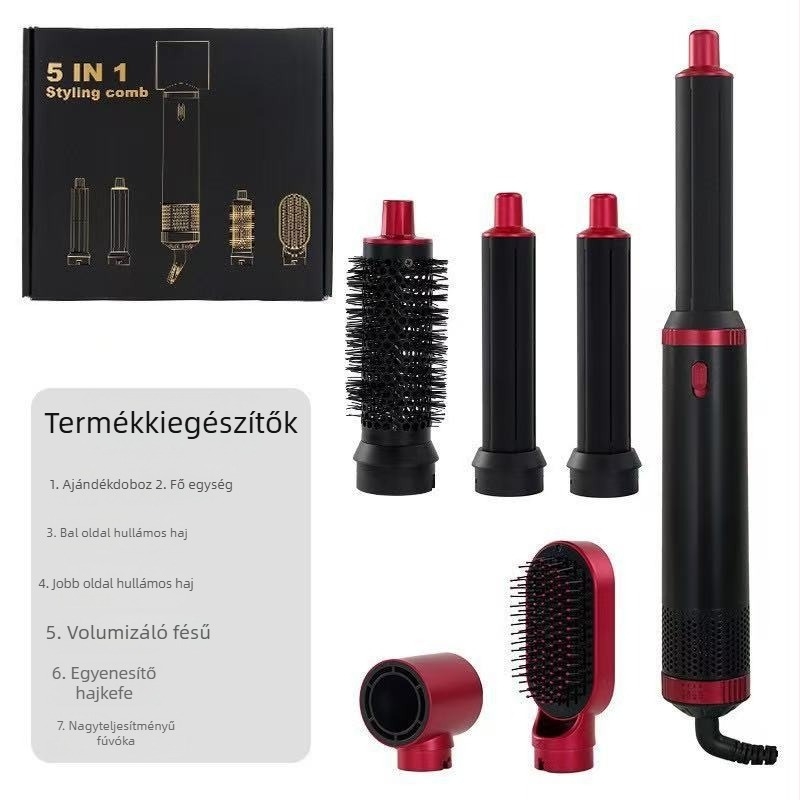 Öt az egyben hajformázó készülék meleg levegővel, 850W, 220V, brushless motor, hideg/forró levegő, forgó és koncentrátor fej