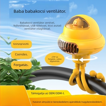 Októpusz asztali ventilátor pengétlen, beépített világítással, USB töltés, 4000–6000 mAh akkumulátor, 4 sebesség