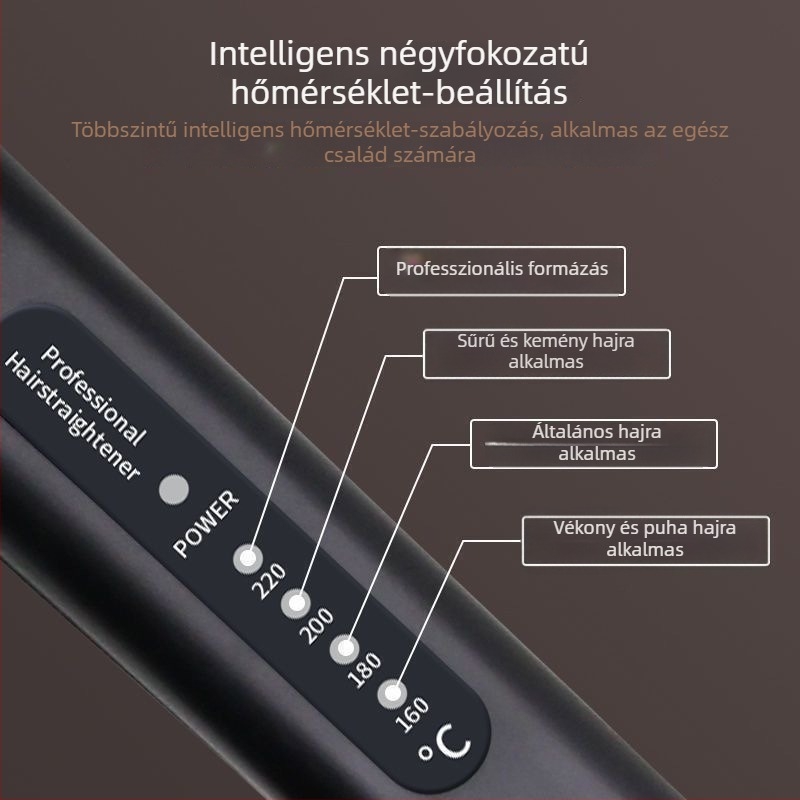 Szalonban használható professzionális hajvasaló, kíméli a hajat, turmalin-kerámiás felületű vasaló, nőknek