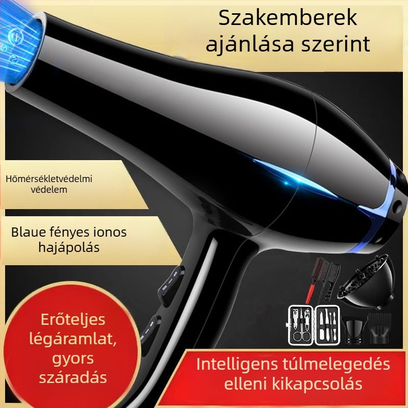 Otthoni hajszárító kefés motorral, 3 sebességű levegőáram, negatív ionok, állandó hőmérséklet, tápláló hajápolás