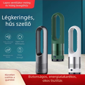 Lapat nélküli ventilátor hűtésre és fűtésre, 110V, 1400W, zaj 45–50 dB, időzítő >8 óra, természetes szél oszcilláló légárammal