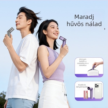 Rúzs alakú lapát nélküli kézi ventilátor, nyakba akasztható, hordozható (USB töltés, 2000–4000 mAh akkumulátor, brushless motor, 36–45 dB, 199 légáramlási szint)