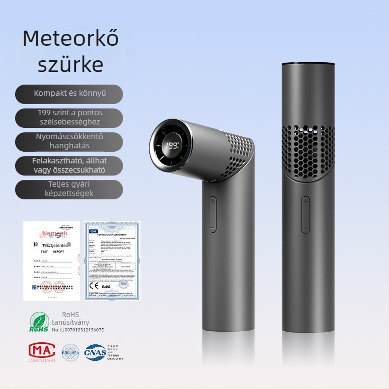 Rúzs alakú lapát nélküli kézi ventilátor, nyakba akasztható, hordozható (USB töltés, 2000–4000 mAh akkumulátor, brushless motor, 36–45 dB, 199 légáramlási szint)