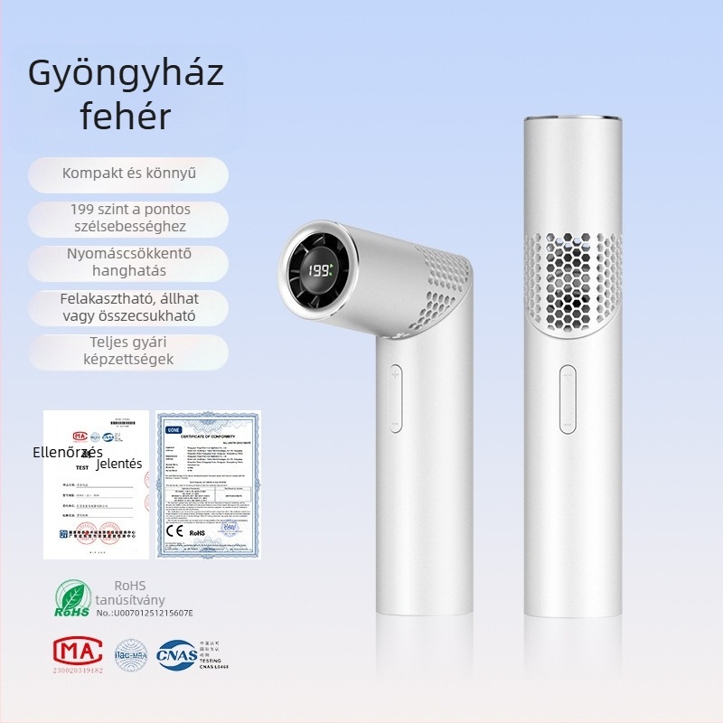 Rúzs alakú lapát nélküli kézi ventilátor, nyakba akasztható, hordozható (USB töltés, 2000–4000 mAh akkumulátor, brushless motor, 36–45 dB, 199 légáramlási szint)