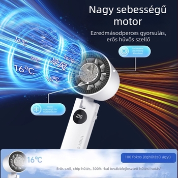 USB töltőképes, kézi, lapát nélküli ventilátor, mini, hordozható, kültéri használatra, ultra gyors