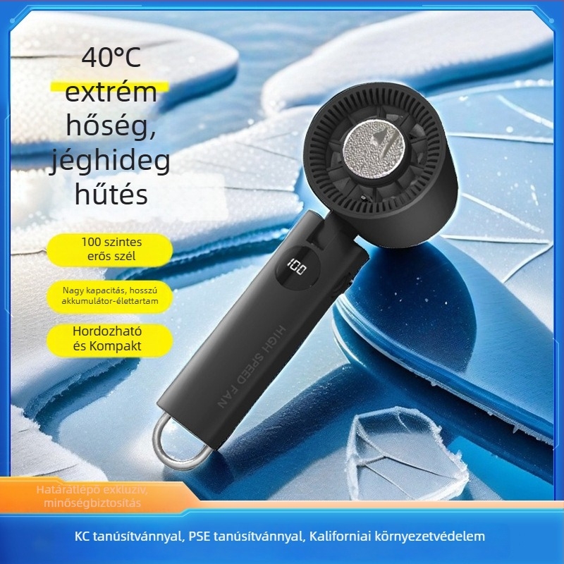 USB töltőképes, kézi, lapát nélküli ventilátor, mini, hordozható, kültéri használatra, ultra gyors