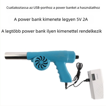 Jiulong Mountain hordozható power bank és kültéri barbecue ventilátor, állítható sebesség, DC tápegység, 5–220 V, kettős használat