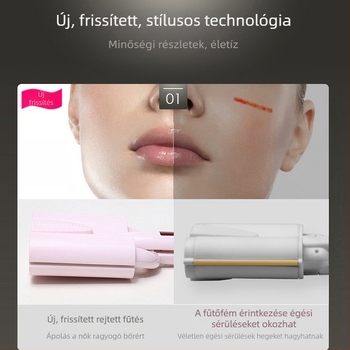 KangGe háromcsöves göndörítővas, 26 mm tojás alakú henger, víz hullám textúra, turmalin-kerámia fűtő