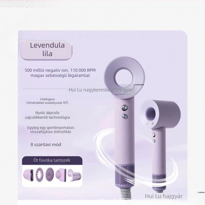 Lefen 1600W hajszárító, szénkefe nélküli motor, negatív ionok a hajápolásért, 220V, 4 sebesség, zaj 60–70 dB, gyors szárítás