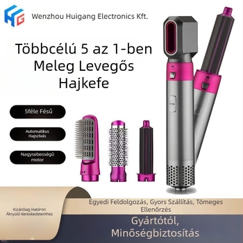 5‑in‑1 meleglevegős hajformázó negatív ionokkal és hullámos tincsekkel, 750W AC kefés motor, 110V, 3 sebesség
