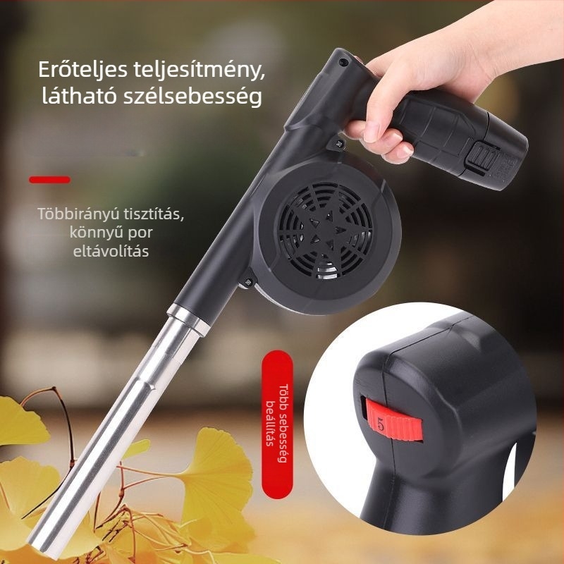 Kültéri BBQ ventilátor, 21V-os, újratölthető, vezeték nélküli, autóba szerelhető, tűzindító