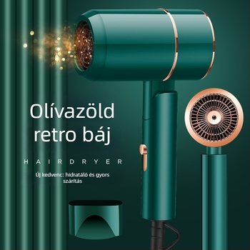 Háztartási hajszárító nagy légárammal és kék fénnyel — 1200W, 220V, 3 fokozat, túlhevülés elleni védelem