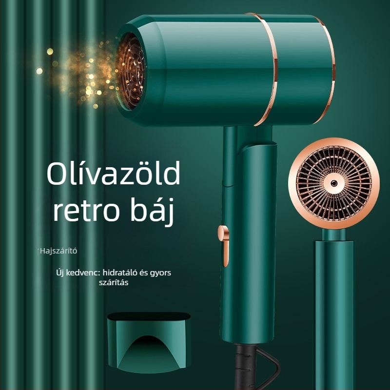 Háztartási hajszárító nagy légárammal és kék fénnyel — 1200W, 220V, 3 fokozat, túlhevülés elleni védelem