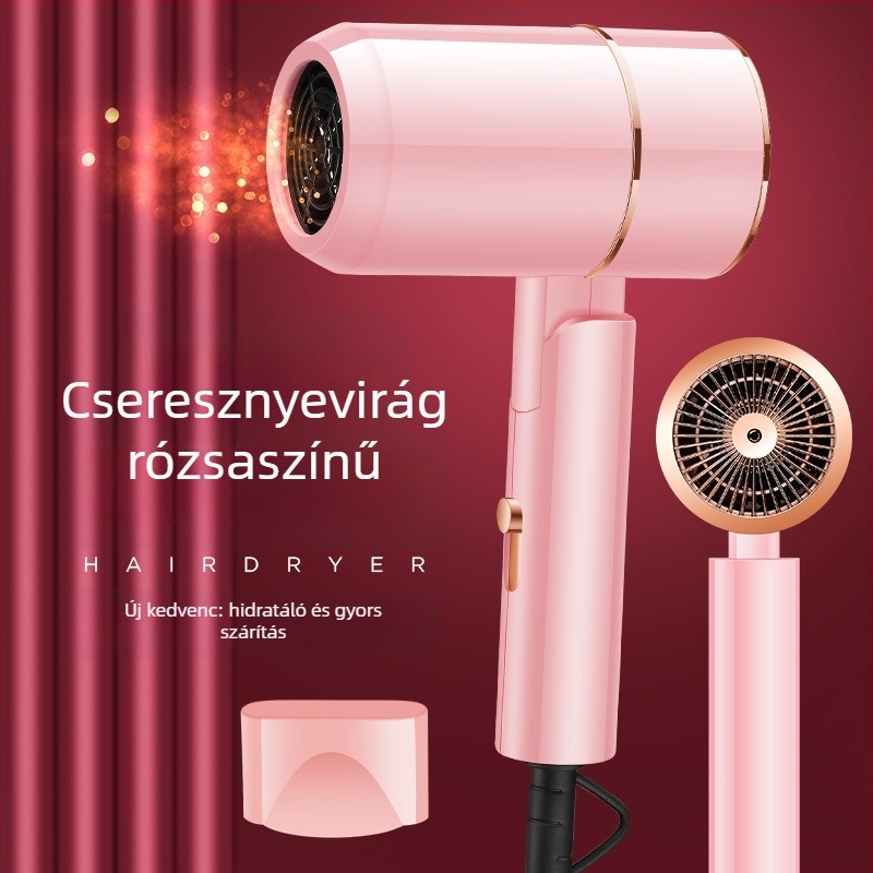 Háztartási hajszárító nagy légárammal és kék fénnyel — 1200W, 220V, 3 fokozat, túlhevülés elleni védelem