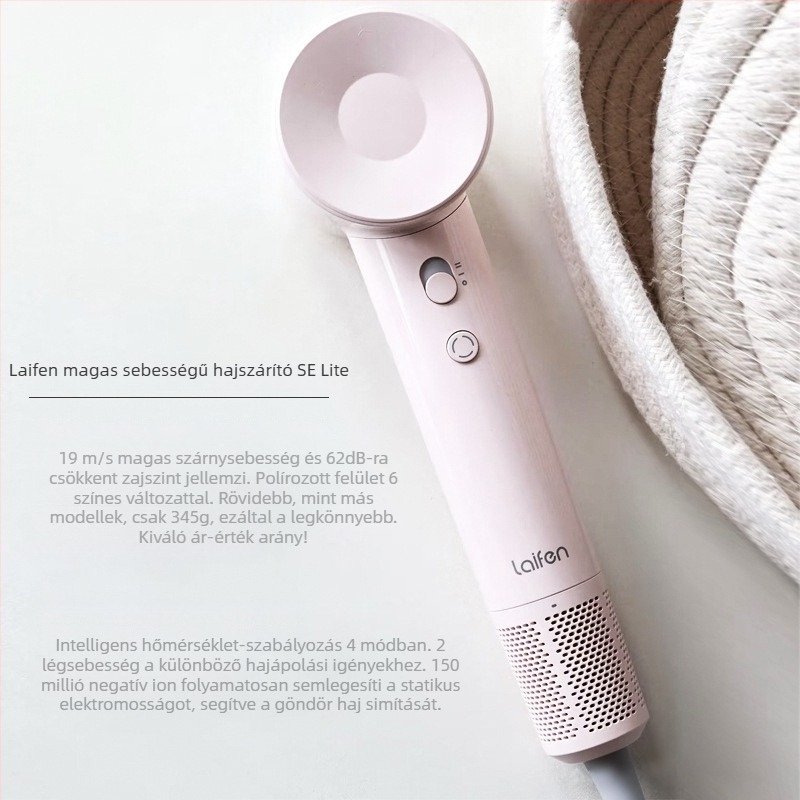 Laifen SE hajszárító, brushless DC motor, 1500W, 220V, forró levegő hőmérséklet-szabályozás, túlmelegedés elleni védelem