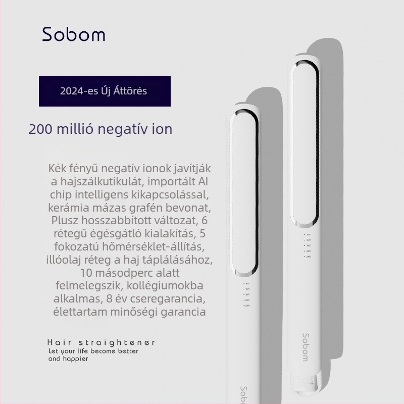 Kerámiás ionos hajkiegyenesítő fésű, állandó hőmérséklettel, egyesíti a kiegyenesítést és a göndörítést, szalon és otthoni használatra