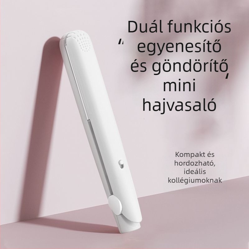 Mini 3‑in‑1 vezeték nélküli curling és hajegyenesítő vas, hordozható diákszálláshoz, PTCS fűtőelem