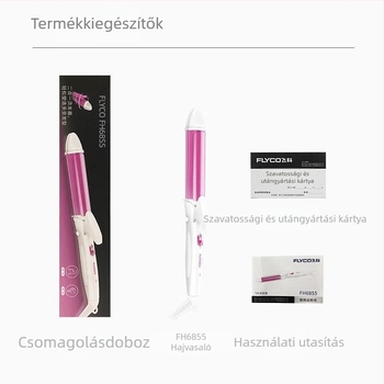 2 az 1-ben göndörítő és hajvasaló készülék kerámiás fűtőelemmel, 15 mm átmérőjű henger, 220 V, 25 W