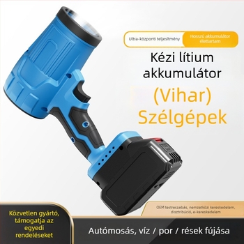 Ipari brushless turbinafúvó újratölthető lítium akkumulátorral — 21V, 2A, autómosáshoz és pormentesítéshez