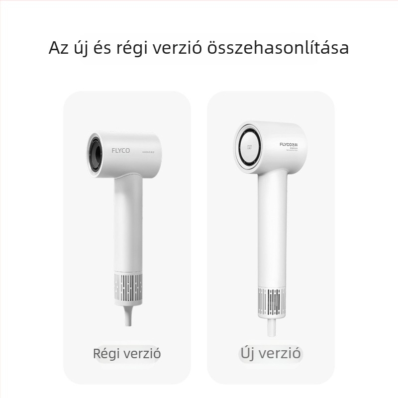 Negatív ionos hajszárító, nagy sebességű levegőáram, gyors szárítás és intelligens hőmérséklet-szabályozás, 220V-os hálózati tápegység