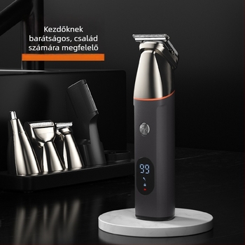 LK-881 Mágneses Hajvágó Digitális Kijelzővel – 6 az 1-ben, Tölthető, Vízálló, Kefemotor
