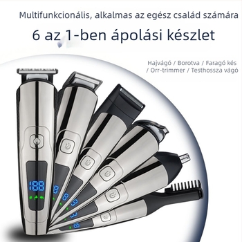 Elektromos hajvágó, újratölthető, vízálló, rozsdamentes acél pengék, beépített 1200–2000mAh akkumulátor, üzemidő 1–3 óra
