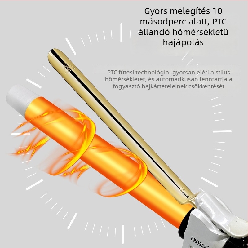 Titán bevonatú hajcsavaró; 220V-os vezetékes tápellátás; 45W; 10 szintű hőmérséklet-szabályozás