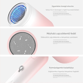 Defais 2002 Összecsukható, hordozható hajszárító, 1750 W, 220 V, kefés DC motor, hideg/meleg levegő, túlmelegedés elleni védelem