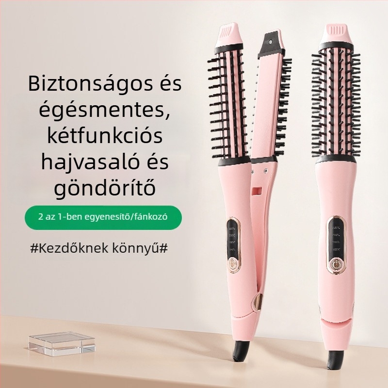 Kettős használatú göndörítő és simító eszköz – 21–30 mm melegítő elem, turmalin-kerámia, 4 fokozat hőmérséklet-szabályozás, 64W