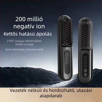 Vezeték nélküli hajsimító fésű negatív ionokkal, USB-töltés, hordozható diákházakban