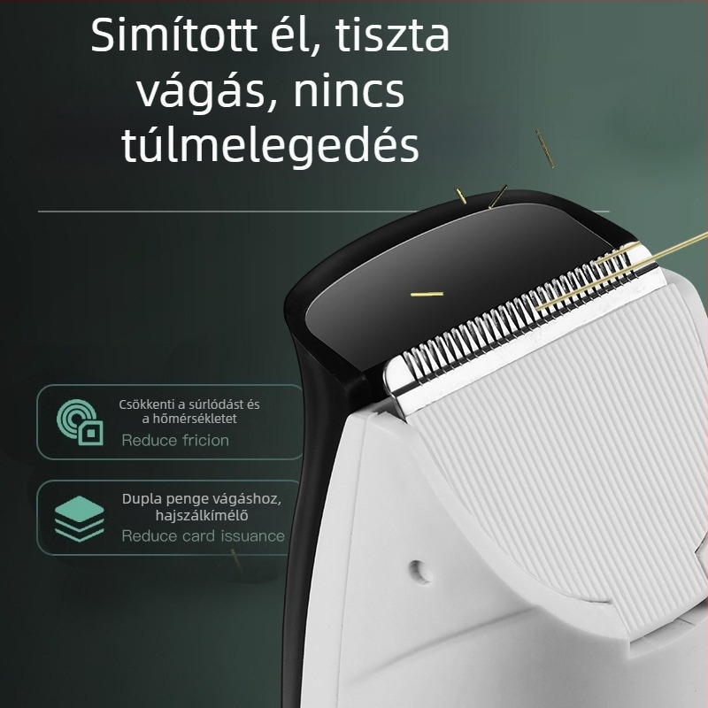 Hajvágó készülék halk szívófunkcióval, újratölthető, vízálló, brushless motor, kerámia pengék