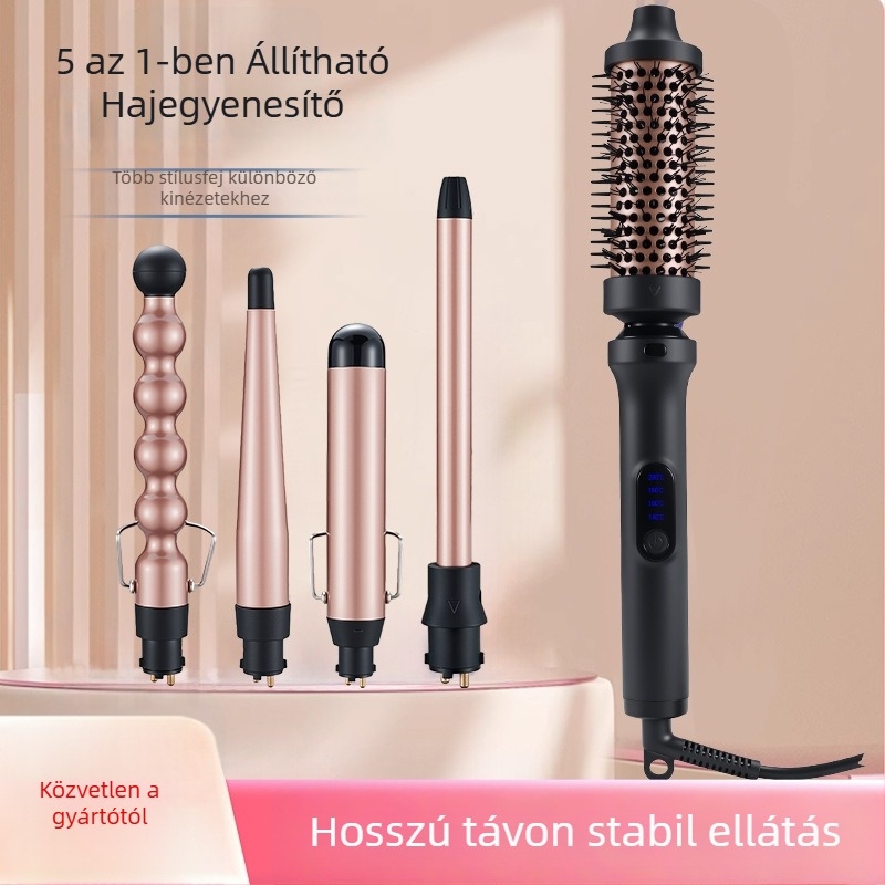 5 az 1-ben cserélhető fejű curling- és kiegyenesítő készülék kerámia bevonattal, 31 mm feletti hengerátmérő, 68 W, 100–240 V AC