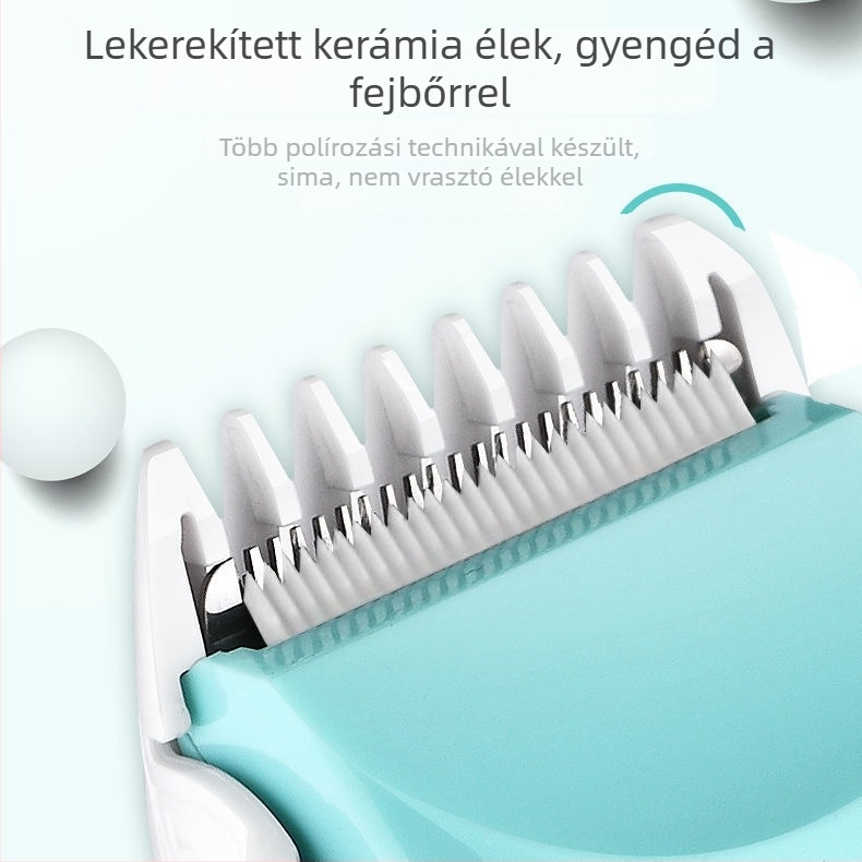 Baba hajvágó - újratölthető, kerámia vágófej, mosható penge, brushless motor, alacsony zaj 46-70 dB, gyerekeknek