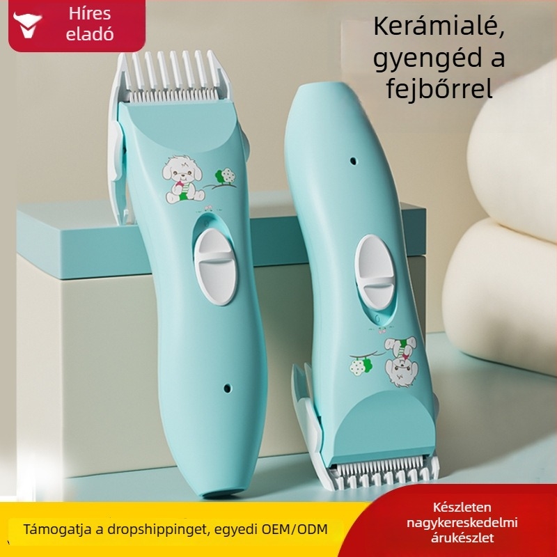 Baba hajvágó - újratölthető, kerámia vágófej, mosható penge, brushless motor, alacsony zaj 46-70 dB, gyerekeknek