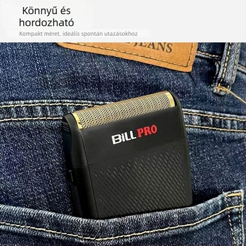 Bill 400 Mini Borotva — Tölthető, Kefés motor, Titánötvözetű vágófej, 1000–1200mAh beépített akkumulátor, Vízálló