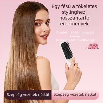 Vezeték nélküli hajformázó fésű – 3 az 1-ben szárítás, göndörítés és kiegyenesítés; turmalin-kerámiás fűtés; 31 mm vezetőátmérő; 3600 mAh akkumulátor; 10 hőmérséklet-szint