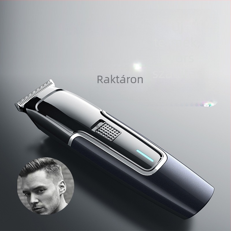 Akumulátoros elektromos hajvágó szalonhoz és otthoni használatra, kefés motorral, rozsdamentes acél pengékkel, kivehető és mosható vágófej, 1–3 órás üzemidő