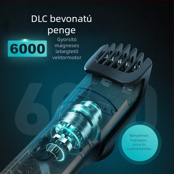 PR-8010 elektromos hajvágó otthoni és fodrászati használatra, szénkefe nélküli motor, rozsdamentes acél vágófej, beépített 500–800 mAh akkumulátor, vízálló