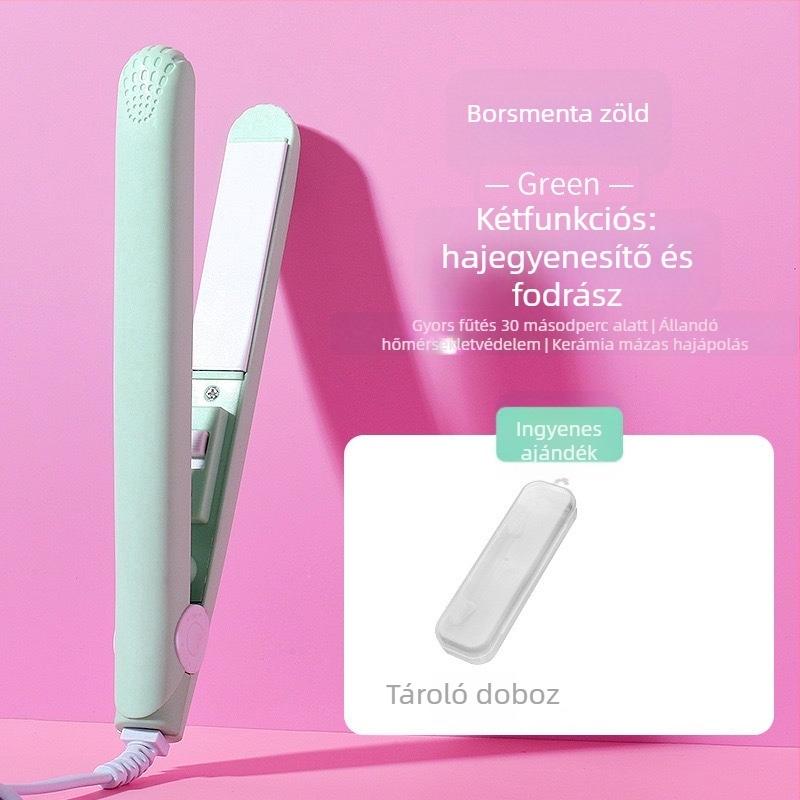 Kétfunkciós hajkiegyenesítő és göndörítő vas kerámia bevonatú fűtőfelület, <15 mm hővezető átmérő, 15 szintű hőmérséklet-szabályozás, 220V-os csatlakozás, 20W