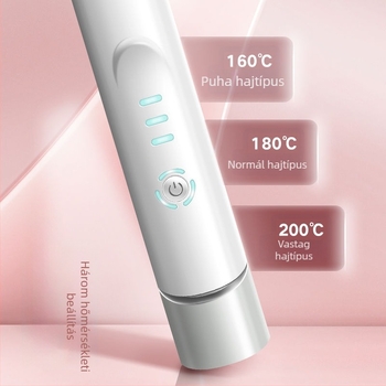 Vezeték nélküli, újratölthető 3-az-1-ben hajvasaló – egyenesítés és göndörítés, kompakt, környezetbarát ötvözetből készült fűtőelem