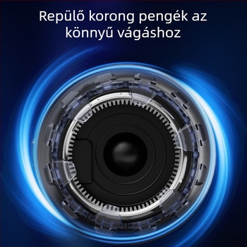 Férfiaknak hordozható elektromos hajvágó, brushless motor, rozsdamentes acél pengék, beépített akkumulátor 1200–2000 mAh, levehető és mosható pengefej, vízálló
