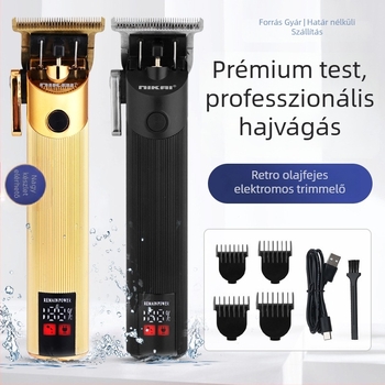 Elektromos hajvágó brushless motorral, rozsdamentes acél pengével, beépített akkumulátor, 1–3 órás üzemidő