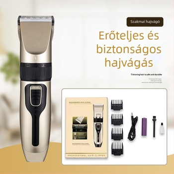 Professzionális elektromos hajvágó kerámiapengével, brushless motorral, újratölthető, cserélhető akkumulátor 1000–1200 mAh, zaj 36–45 dB