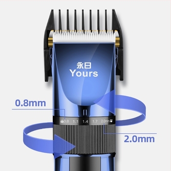 USB-töltéses elektromos hajvágó, titánötvözet pengével, beépített akkumulátor 500–800 mAh, 5 W